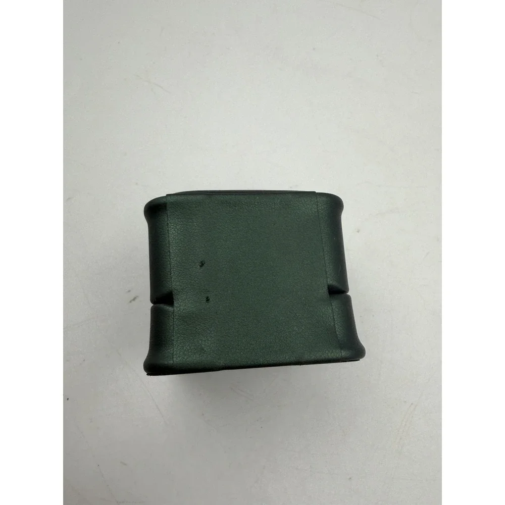 Dark Green Faux Leather Ring Box Crown Design Square Padded Lined Jewelry Case